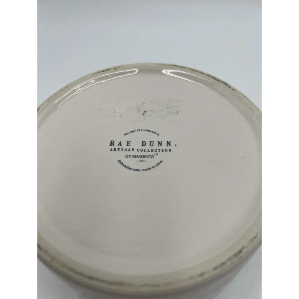 Rae Dunn NIBBLE & SAVOR Ceramic Pet Bowl Set Dog Cat Food Water Bowls